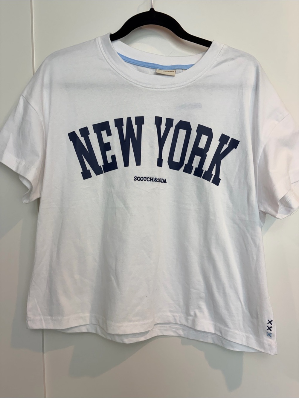 Scotch & Soda New York Graphic Crop T-Shirt White LG